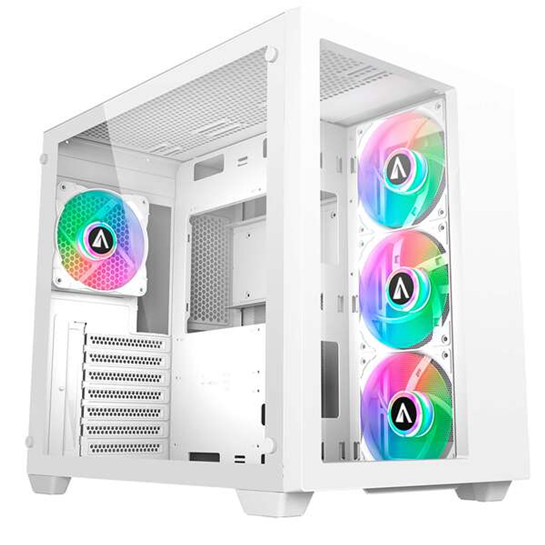 Abysm Danube Sava 285 BX203 White ARGB Caja Torre ATX, ITX, Micro ATX - Lateral y Frontal Cristal Templado - 3.5