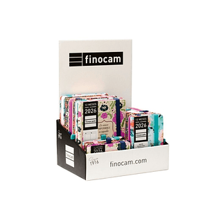 Finocam Minimal Design Expositor con 15 Agendas - Anual 2026 - Color Surtidos