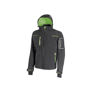 Upower Space Chaqueta Softshell Impermeable - Talla XL - Transpirable, a Prueba de Viento, Forro Micropolar, Capucha Desmontable, Bolsillos Avanzados,