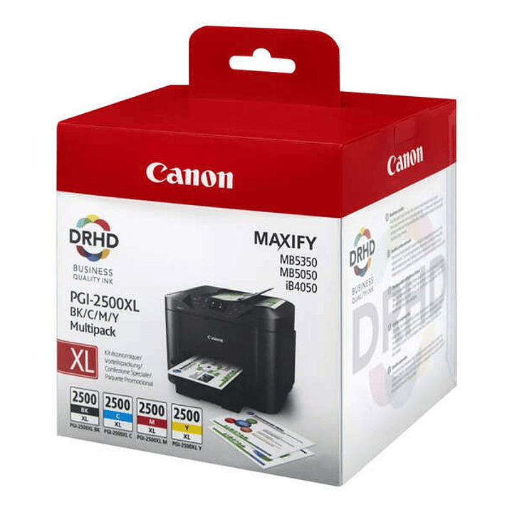 Canon PGI2500XL Pack de 4 Cartuchos de Tinta Originales - 9254B004/9254B010 1