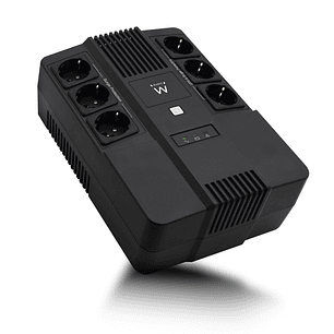 Ewent SAI Interactivo 700VA/390W - 6x Schuko - Toma Tierra - Funcion AVR - Notificacion Sonora y LED - Proteccion Electrica - Bateria de 12V / 7Ah Ree
