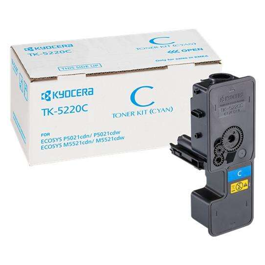 Kyocera TK5220 Cyan Cartucho de Toner Original - Reemplaza 1T02R9CNL1/TK5220C 1