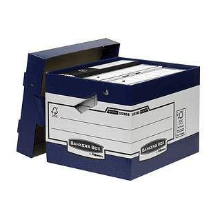 Fellowes Bankers Box Contenedor de Archivos con Asas Ergonomicas Ergo Box - Montaje Automatico Fastfold - Carton Reciclado Certificacion FSC