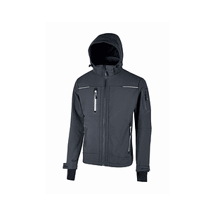 Upower Space Chaqueta Softshell Impermeable - Talla XL - Transpirable, a Prueba de Viento, Forro Micropolar, Capucha Desmontable, Bolsillos Avanzados,