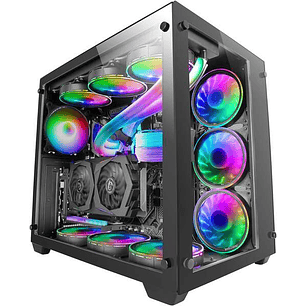 Mars Gaming MCV3 E-ATX Caja PC Tamaño XXL - Doble Ventana Cristal Templado - Capacidad Ampliada XXL - Estructura Modular Doble Camara - Soporte Total 