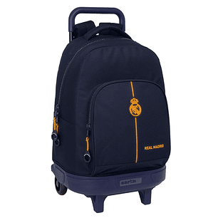 Safta Real Madrid 2ª Equipacion 24/25 Mochila con Carro Integrado - Extraible para Facilitar su Limpieza - Base Reforzada - Asa Extraible - 33x45x22cm