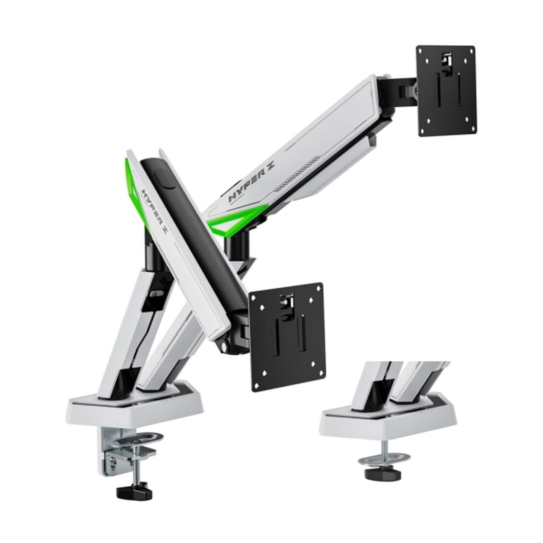 Aisens Soporte de Mesa Gaming Contrapeso Giratorio e Inclinable Para Monitor-TV 16kg - 3 Pivotes - 2 Brazos - 17