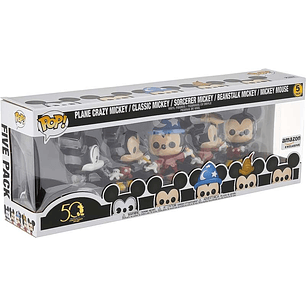 Funko Pop Disney Archivos Pack Premium 5  Figuras Mickey Mouse Classic - Figuras de Vinilo - Altura 9.5cm aprox.