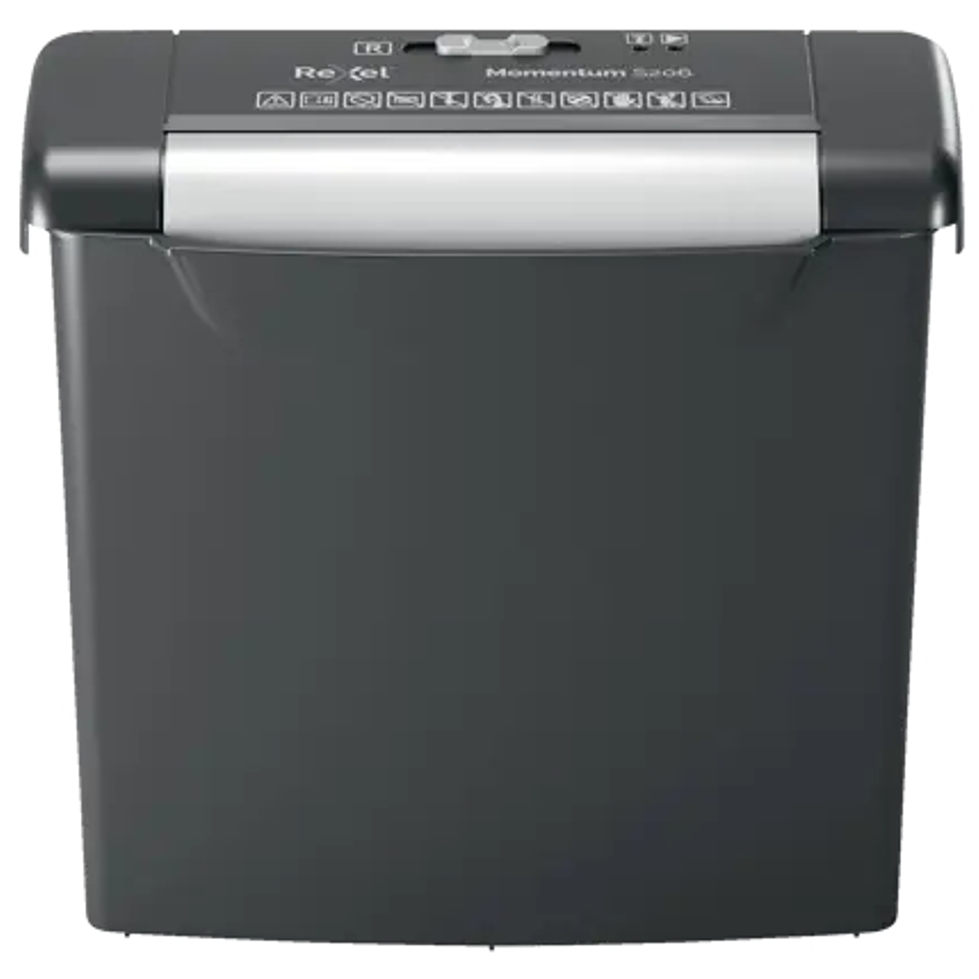 Rexel Momentum S206 Destructora de Papel Manual Corte en Tiras P-2 - Destruye hasta 6 Hojas - Papelera de 9L - Color Negro 1