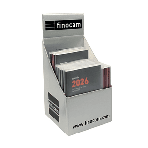 Finocam Expositor con 12 Agendas Planas Min/Coctel Surtidas - Anual 2026 - Color Surtidos