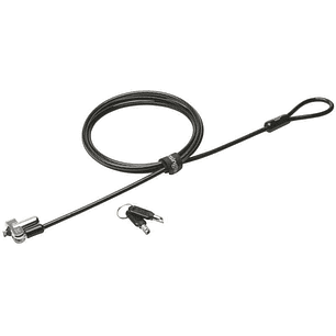 Kensington N17 Candado con Llave para Ordenadores Portatiles Dell - Cabezal Resistente - Tecnologia Hidden Pin - Cable de Acero Al Carbono - Plata