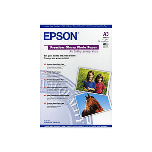 Epson C13S041315 Papel Fotografico A3 255gr - Acabado Brillante - 20 Hojas - para Impresoras de Tinta