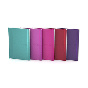 Oxford Signature A5 Cuaderno Cosido - Tapa de Goma Flexible - 80 Hojas Lisas - Colores Surtidos