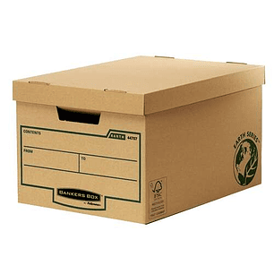 Fellowes Bankers Box Earth Maxi Contenedor de Archivos - Montaje Manual - Carton Reciclado Certificacion FSC - Color Marron
