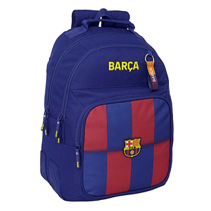 Safta F.C.Barcelona Mochila Escolar de 20L - Adaptable a Carro - 3 Compartimentos - Portabotellas - 32x42x15cm - Color Rojo y Azul