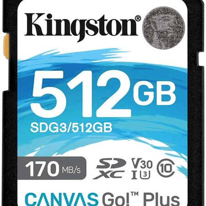 Kingston Tarjeta SDXC 512GB UHS-I U3 V30 Clase 10 170MB/s Canvas Go Plus 1