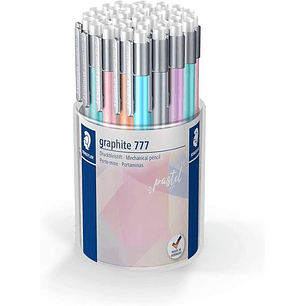 Staedtler Graphite 777 Pack de 36 Portaminas - Trazo 0.5mm - Cuerpo Engomado - Colores Surtidos