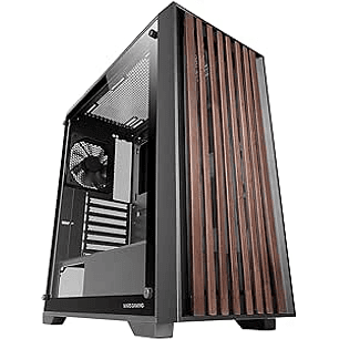 Mars Gaming MC-WOOD Caja Torre ATX - Ventilador FDB de 120mm - Panel de Cristal Templado - Soporta Refrigeracion Liquida hasta 360mm - 7 Ranuras de Ex