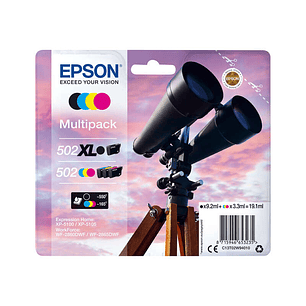 Epson 502XL/502 Pack de 4 Cartuchos de Tinta Originales - C13T02W94010