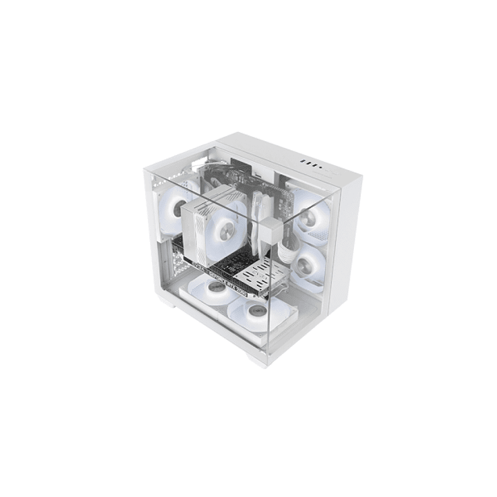 Mars Gaming MC-VISIONM Minitorre Ultracompacta - Soporte para Refrigeracion Liquida hasta 240mm - Triple Cristal Templado - Soporte MicroATX/Mini-ITX  1