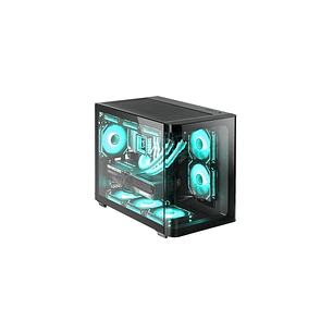 Mars Gaming MC-FUSIONM Minitorre Ultracompacta - Soporte MicroATX/Mini-ITX - Cristal Templado Curvo Continuo - Capacidad hasta 10 Ventiladores - 5 Ran