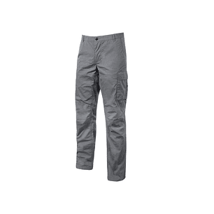 Upower Baltic Pantalon de Trabajo Algodon Elastico - Talla M - Efecto Desgastado, Bolsillos Multifuncionales, Cierre Resistente, Refuerzo en Rodillas,