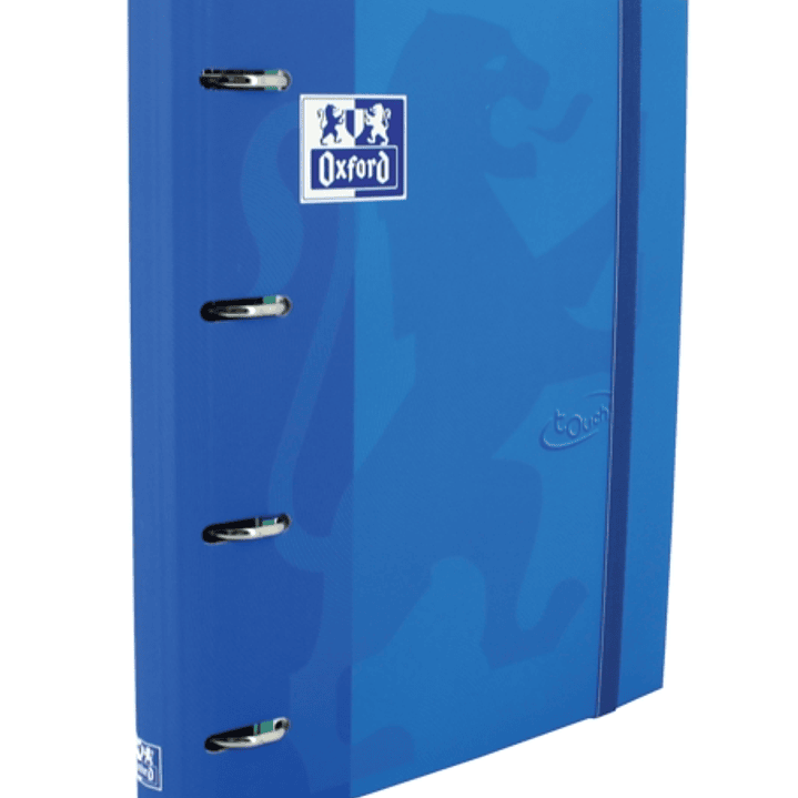 Oxford Touch A4+ Europeanbinder - Tapa Extradura Resistente - Lomo de 45mm - Anillas 4Dx35mm - Incluye Recambio 5x5 - Color Denim 1