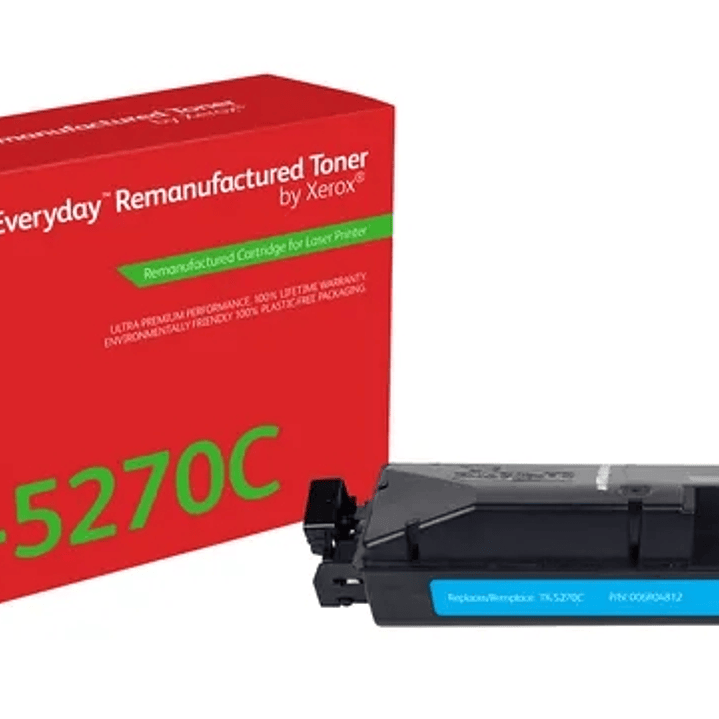 Xerox Everyday Kyocera TK5270 Cyan Cartucho de Toner Remanufacturado - Reemplaza 1T02TVCNL0/TK5270C 1