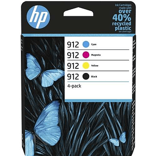 HP 912 Pack de 4 Cartuchos de Tinta Originales - 6ZC74AE