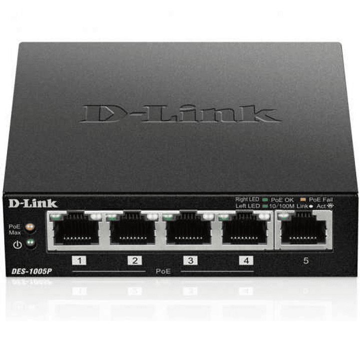 D-Link Switch 5 Puertos Fast Ethernet 1 Puerto Habilitado para PoE 1