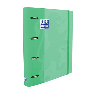 Oxford Touch A4+ Europeanbinder - Tapa Extradura Resistente - Lomo de 45mm - Anillas 4Dx35mm - Recambio 5x5 - Color Menta
