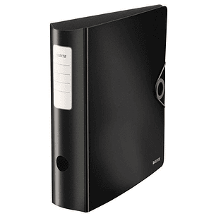 Leitz Active Solid Archivador de Palanca para formato A4 - Lomo Ancho Redondeado de 75mm - Mecanismo de 180° - Cierre con Goma Elastica - Color Negro