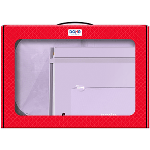 Dohe Serenity Pack de Mochila + Carpeta A4 Recambio + Portatodo Triple - Todo en un Maletin Perfecto para Regalo - Color Morado