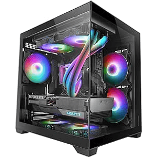 Mars Gaming MC-VIEW2 Minitorre Ultracompacta - Ventilador de 120mm FRGB Trasero - Soporte MicroATX/Mini-ITX - Soporta Refrigeracion Liquida hasta 240m