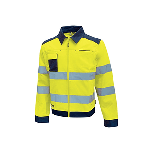 Upower Gleam Chaqueta Funcional con Bolsillos Multifuncionales - Talla S - Puños Ajustables, Rayas Reflectantes, Triple Costuras, Proteccion DPI2, Cer