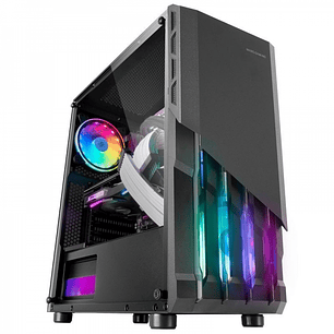 Mars Gaming MC-X2 Caja FRGB - Frontal de Acero - Ventana Lateral Completa - Soporte para 4 Ventiladores - Espacio para Componentes de Alto Rendimiento