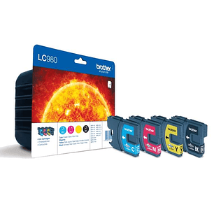 Brother LC980 Pack de 4 Cartuchos de Tinta Originales - LC980VALBP