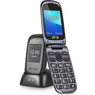 SPC Telefono Movil para Mayores con Botones Grandes - Tapa y Botones Retroiluminados - Boton SOS y Botones de Marcacion Directa - Control Remoto Media