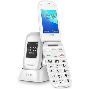 SPC Telefono Movil para Mayores con Botones Grandes - Tapa y Botones Retroiluminados - Boton SOS y Botones de Marcacion Directa - Control Remoto Media