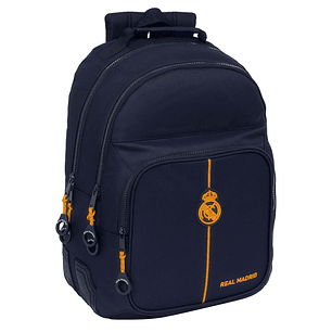 Safta Real Madrid 2ª Equipacion 24/25 Mochila - Adaptable a Carro - 2 Compartimentos - Asa de Mano - 32x42x15cm - Color Azul Marino