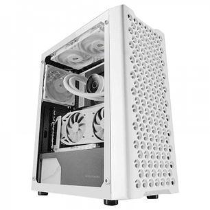 Mars Gaming MC-iPRO Semitorre Profesional - Cristal Templado - Rejilla 3D - Soporte ATX - Refrigeracion Avanzada - Conectividad USB 3.0 - Color Blanco