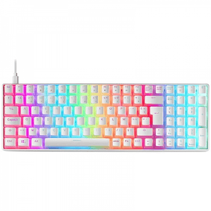 Mars Gaming MKULTRA Teclado Gaming Premium - Tamaño Compacto 96% - Teclas PBT Pudding - Iluminacion RGB Chroma - Switches OUTEMU SQ - USB-C Extraible 