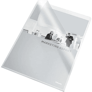 Esselte 30Q Caja de 100 Dossiers Uñero - Formato Folio - PVC Flexible - Grosor 140 Micras - Color Transparente