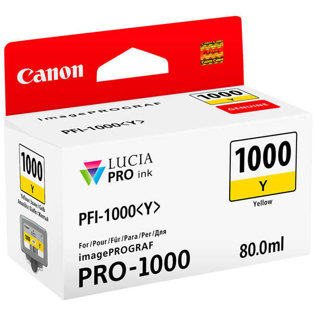 Canon PFI1000 Amarillo Cartucho de Tinta Original - PFI1000Y/0549C001 1