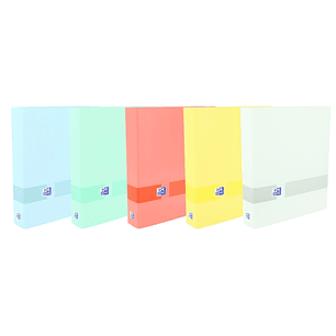 Oxford & You A4+ Carpeta de 4 Anillas D 40mm - Tamaño A4+ - Capacidad para 450 Hojas - Tapa Extradura - Lomo de 60mm - Colores Pastel Surtidos