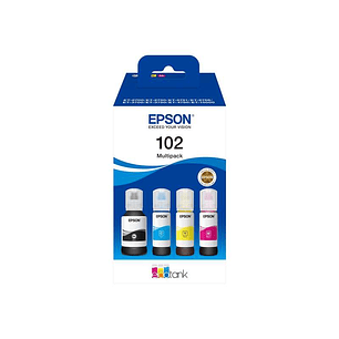 Epson 102 Pack de 4 Botellas de Tinta Originales - C13T03R640