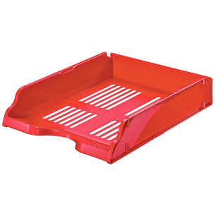 Esselte Transit Bandeja Portadocumentos - Formato Vertical o Escalonada A4 - Espacio para Etiqueta Identificativa - Color Rojo