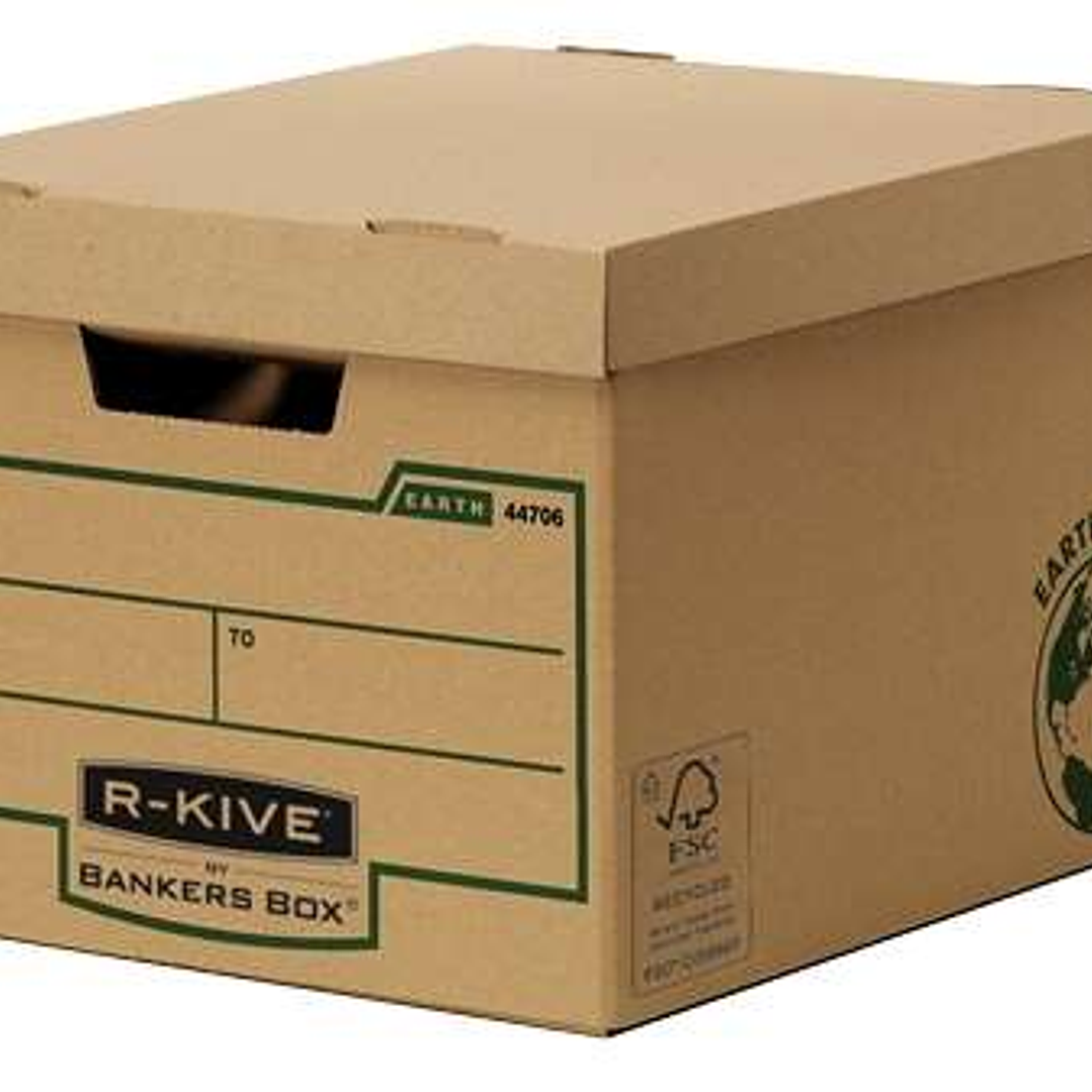 Fellowes Bankers Box Earth Contenedor de Archivos - Montaje Manual - Carton Reciclado Certificacion FSC - Color Marron 1