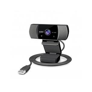 Urban Factory Webee Webcam USB 2Mpx - Full HD 1080P - Enfoque Automatico - Microfono Incorporado - Tapa de Privacidad - Color Negro