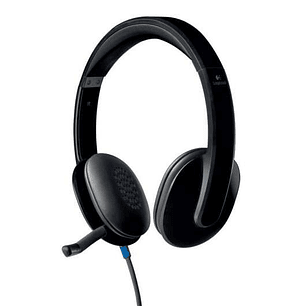 Logitech H540 Auriculares con Microfono USB - Microfono Plegable - Diadema Ajustable - Almohadillas Acolchadas - Controles en Auricular - Cable de 1.8